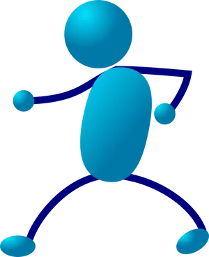 Blue3 D Stick Figure PNG Image