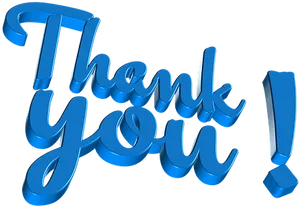 Blue3 D Thank You Text PNG Image