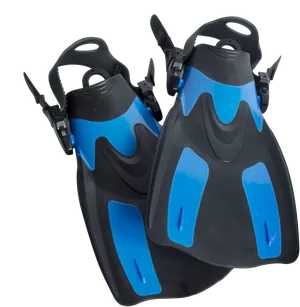 Blueand Black Snorkeling Fins PNG Image