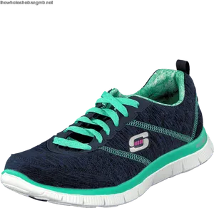 Blueand Green Sporty Sneaker.png PNG Image