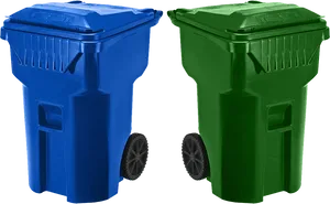 Blueand Green Wheelie Bins PNG Image