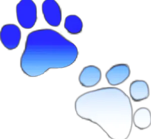 Blueand White Paw Prints PNG Image