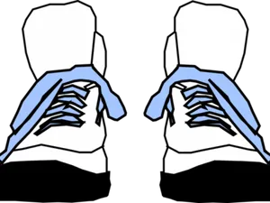 Blueand White Sneakers Illustration PNG Image