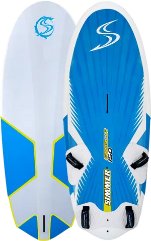 Blueand White Windsurfing Board Simmer Style PNG Image