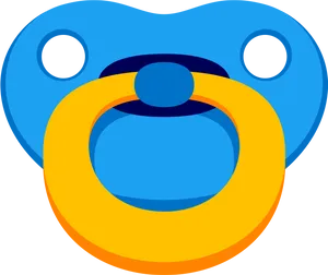 Blueand Yellow Pacifier Graphic PNG Image