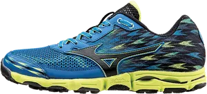 Blueand Yellow Running Shoe PNG Image