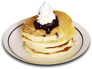 Blueberry Pancakeswith Whipped Cream PNG Image