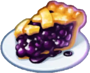 Blueberry Pie Slice Artistic Rendering PNG Image