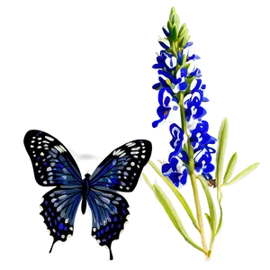 Bluebonnet With Butterfly Png Qnk PNG Image