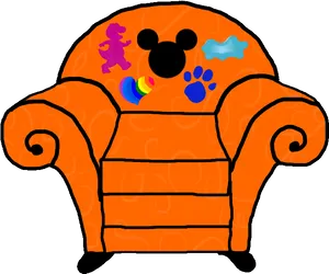 Blues Clues Animated Orange Chair PNG Image