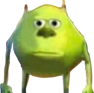 Blurred Mike Wazowski Standing PNG Image