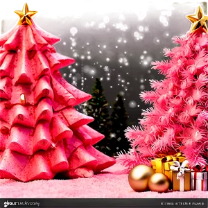 Blush Pink Christmas Tree Png Sdj PNG Image