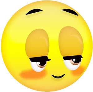 Blushing Yellow Face Emoji.png PNG Image