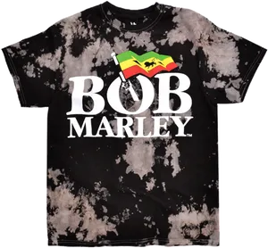 Bob Marley Black Tie Dye T Shirt PNG Image