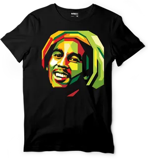 Bob Marley Graphic Tee Design PNG Image