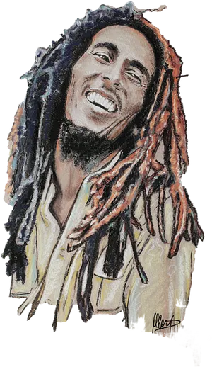 Bob Marley Laughing Artwork PNG Image