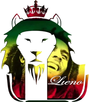 Bob Marley Lion Crest Artwork PNG Image