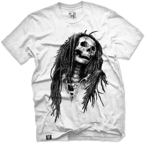 Bob Marley Skull Tshirt Design PNG Image