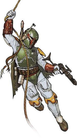 Boba_ Fett_ Action_ Pose_ Illustration.png PNG Image