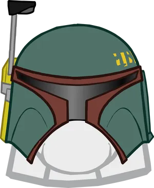 Boba Fett Helmet Illustration PNG Image