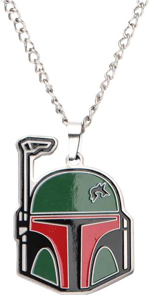 Boba Fett Helmet Necklace PNG Image