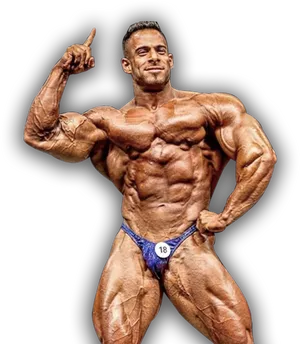 Bodybuilder Posingin Competition PNG Image