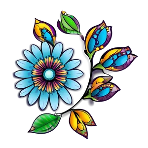 Bohemian Flower Art Png Jta69 PNG Image