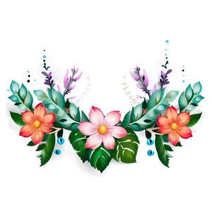 Boho Flowers C PNG Image