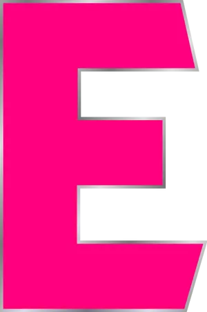 Bold Magenta Letter E Graphic PNG Image