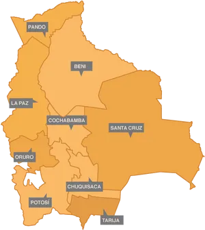 Bolivia Administrative Divisions Map PNG Image