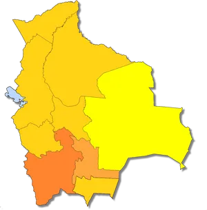 Bolivia Administrative Divisions Map PNG Image