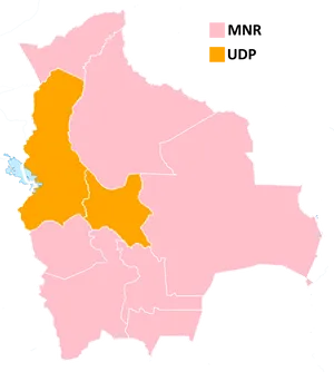 Bolivia Political Party Distribution Map PNG Image