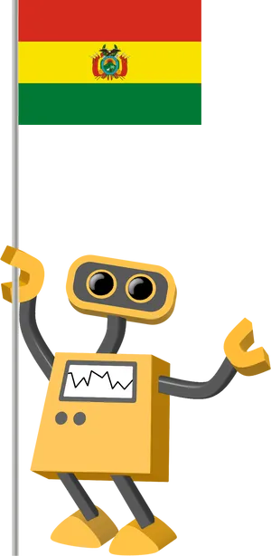 Bolivian Flagand Cartoon Robot PNG Image