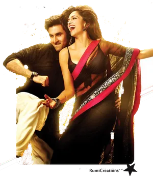 Bollywood Dance Pose Celebration PNG Image