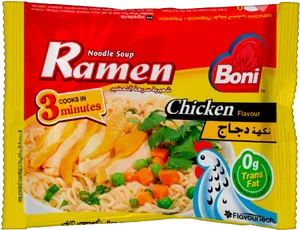 Boni Chicken Flavour Ramen Noodle Soup Package PNG Image