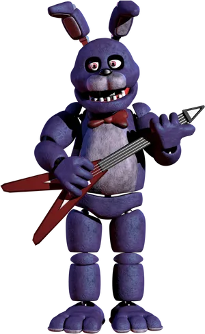 Bonnie_with_ Guitar_ F N A F PNG Image