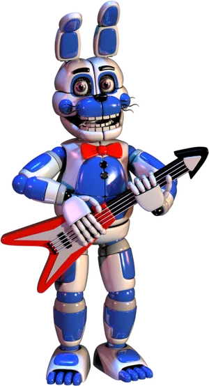 Bonnie_with_ Guitar_ F N A F_ Render PNG Image