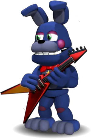 Bonnie_with_ Guitar_ F N A F_ Render PNG Image