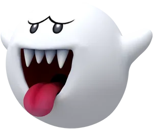 Boo Ghost Character3 D Render PNG Image