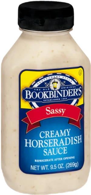 Bookbinders Creamy Horseradish Sauce Bottle PNG Image