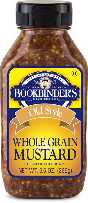 Bookbinders Old Style Whole Grain Mustard Bottle PNG Image