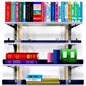 Books On Shelf A PNG Image