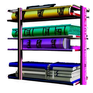 Books On Shelf B PNG Image