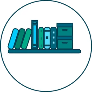 Bookshelf Icon Graphic PNG Image