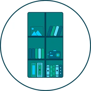 Bookshelf Icon Graphic PNG Image