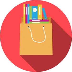 Booksin Shopping Bag Icon PNG Image