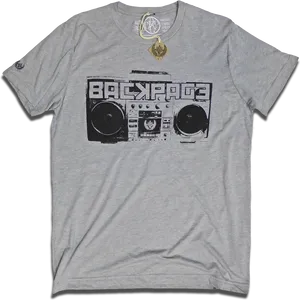 Boombox Graphic T Shirt Design PNG Image