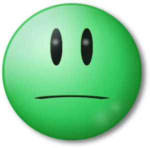 Bored Green Emoji Expression PNG Image