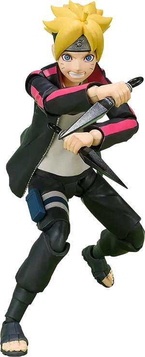 Boruto Uzumaki Action Pose PNG Image