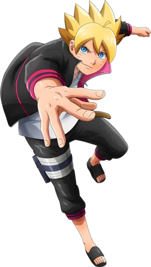 Boruto Uzumaki Ninja Stance PNG Image